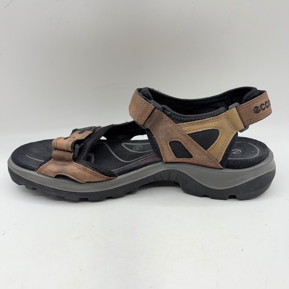 ECCO Yucatan Womens Brown Black Nubuck Leather Sport Hiking Sandals Size 40 - Picture 5 of 9